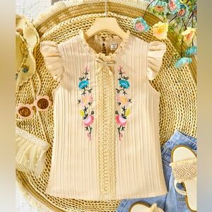 Girls Size Medium Ruffle Sleeve Tank